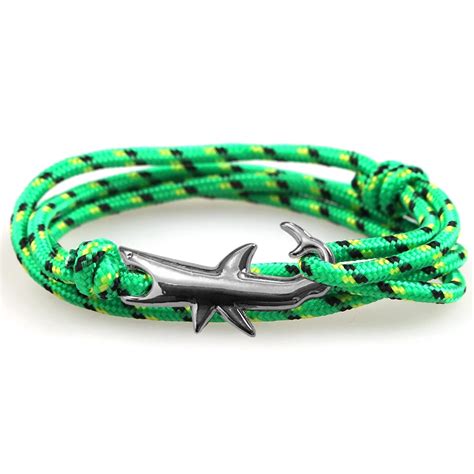 2018 New Adjustable Fashion Shark Bracelet Men and woman Charm Survival ...