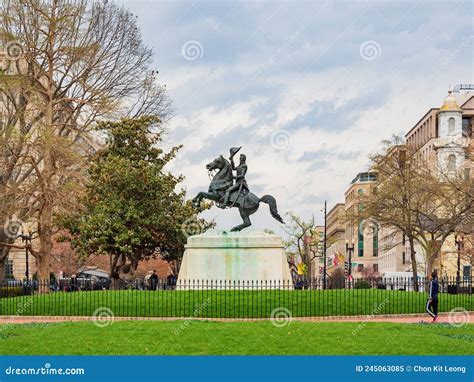 Overcast View of Bronze Statue in Lafayette Square Editorial Image - Image of travel, daytime ...