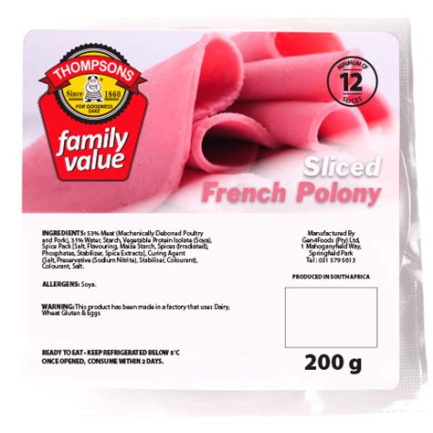 Sliced French Polony - Thompsons Meats