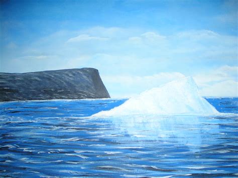 June Iceberg in Blackhead Newfoundland Painting by Allison Prior