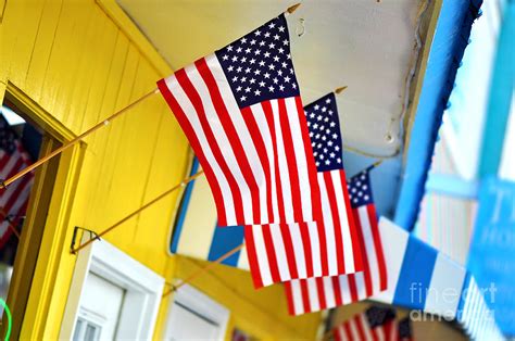 Store Front with American Flags Photograph by Danny Hooks - Fine Art ...