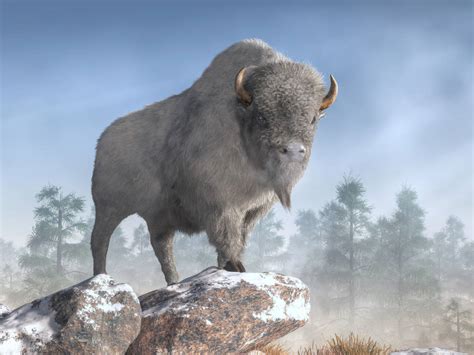 White Buffalo In Winter by deskridge on DeviantArt