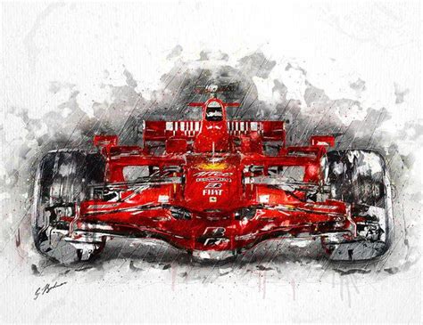 Ferrari F1 Art Print by Gary Bodnar. All prints are professionally printed, packaged, and ...