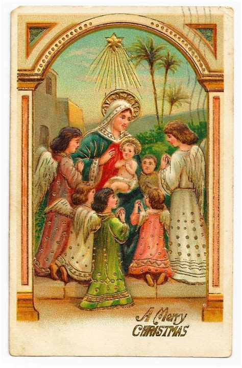 c1910 Religious Christmas Nativity Postcard - Baby Jesus - Virgin Mary ...