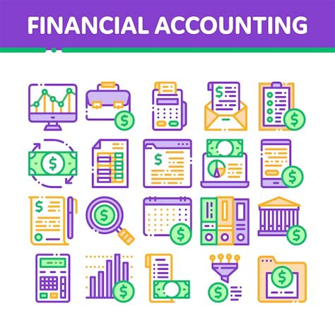 Premium Vector | Financial accounting icons collection