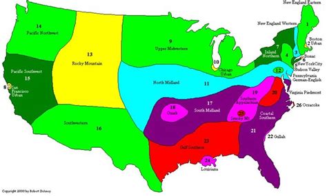 Map of American Dialects | Map, English reference, American english