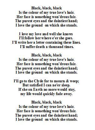 black, black, black is the colour of my true love's hair Choir Music ...