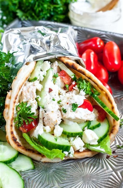 Easy Chicken Gyros with Greek Feta Sauce - Peas and Crayons