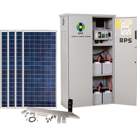 BPS 3600 Watt, 8 Battery Backup Solar Power System with 4 Crystalline Solar Panels — 120 Volt AC ...