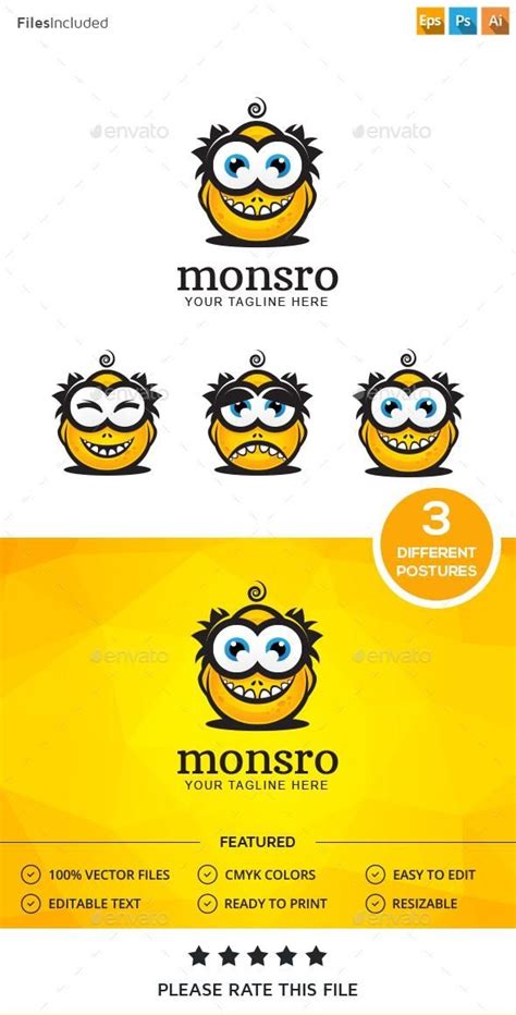 Monster Logo | Logo design template, Abstract logo, Artist business cards design