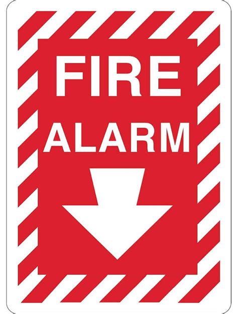 Fire Alarm Sign, with Down Arrow - Fire Signs | Zing