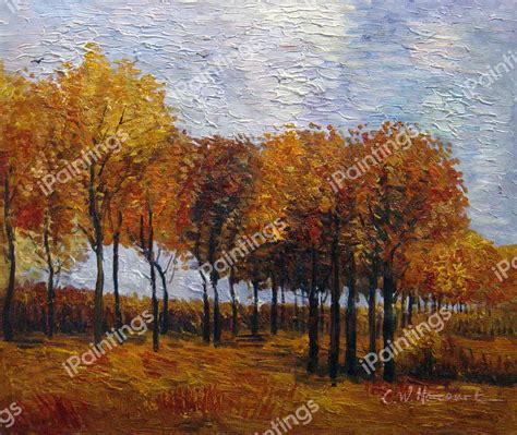 Autumn Landscape Painting by Vincent Van Gogh Reproduction | iPaintings.com