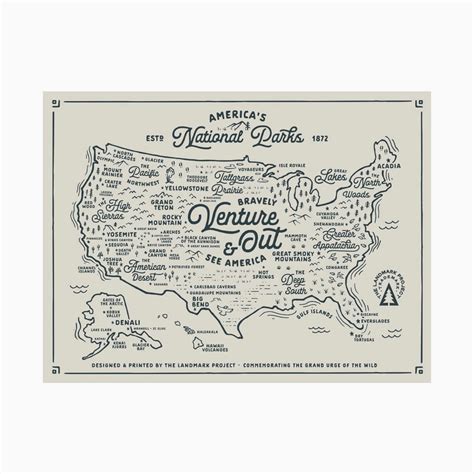 National Parks Map - 12x16 Poster | Tiny Print Shop