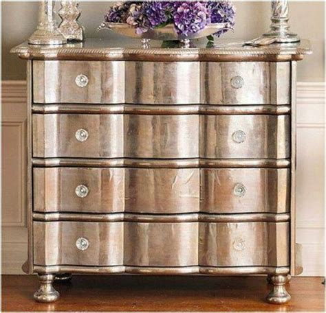 Metallic paint on old wood furniture for modern transformation | Diy ...