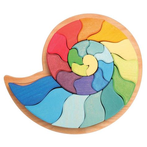 Large Ammonite Snail - Wooden Puzzle Blocks