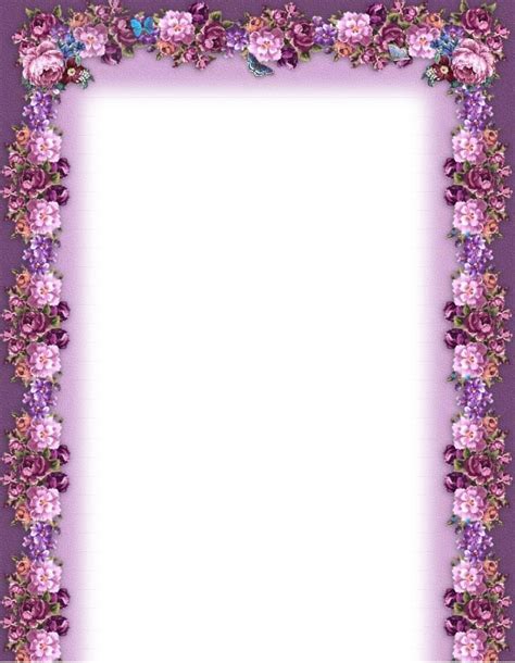 7 Best Images of Flower Borders Clip Art Free Printable 4X6 - Free Printable Purple Flower ...