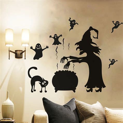 Happy Halloween Decoration wall stickers Witch Ghost Home Household ...