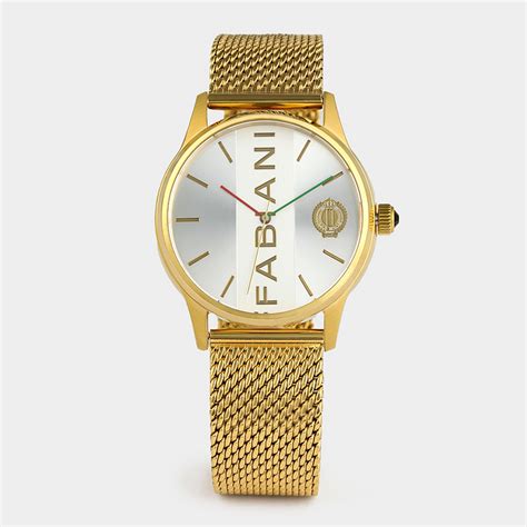 Fabiani Men’s Silver & Gold Plated Stainless Steel Mesh Watch