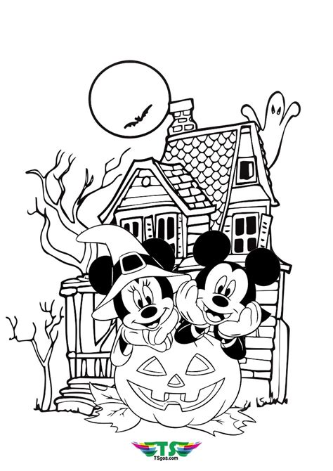 Mickey Mouse Halloween Coloring Page With Disney And Pages Halloween ...