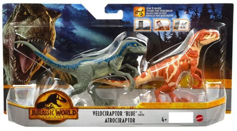 Buy Jurassic World Dominion Velociraptor Blue vs Atrociraptor Dino Battle 2 Pack Dinosaur ...