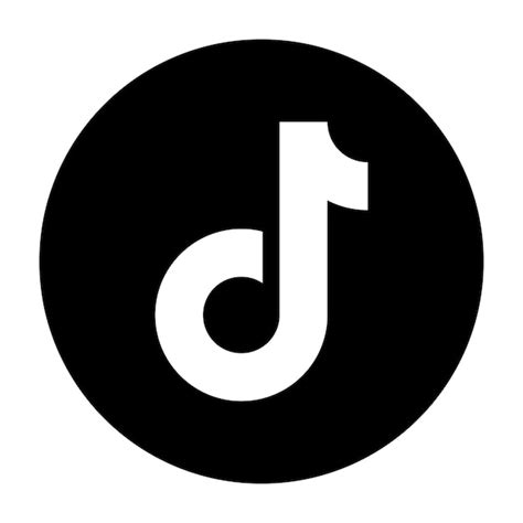 Círculo del logotipo de Tiktok. Logotipo negro de redes sociales | Vector Premium