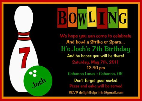 Bowling Party birthday invitation...DIY you by delightfulprints | Bowling birthday party ...