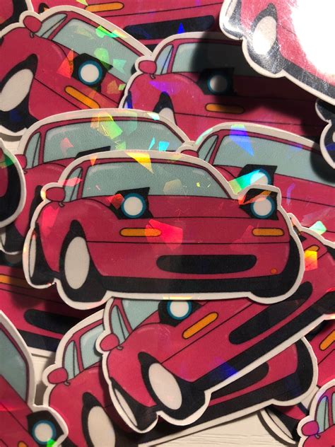 Cute Pink Holographic Miata Sticker/ Kawaii Sticker/ Car - Etsy