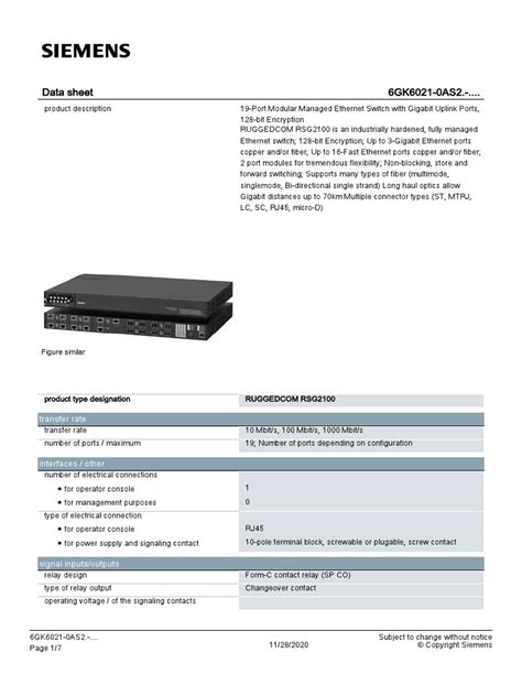 RSG2100 Datasheet en | PDF | Power Supply | Networking Standards