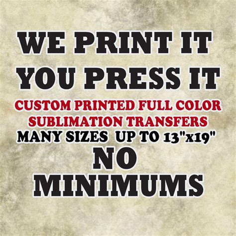 Ready to Press Custom Sublimation Transfers Wholesale Print on Demand ...