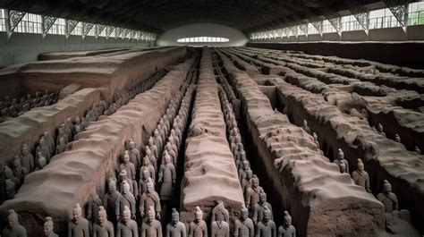 Terracotta Army Is Lined Up In An Enclosed Museum Backgrounds | JPG ...