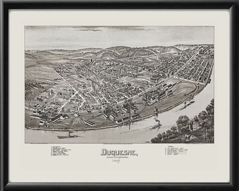 Duquesne PA 1897 Restored Map | Vintage City Maps