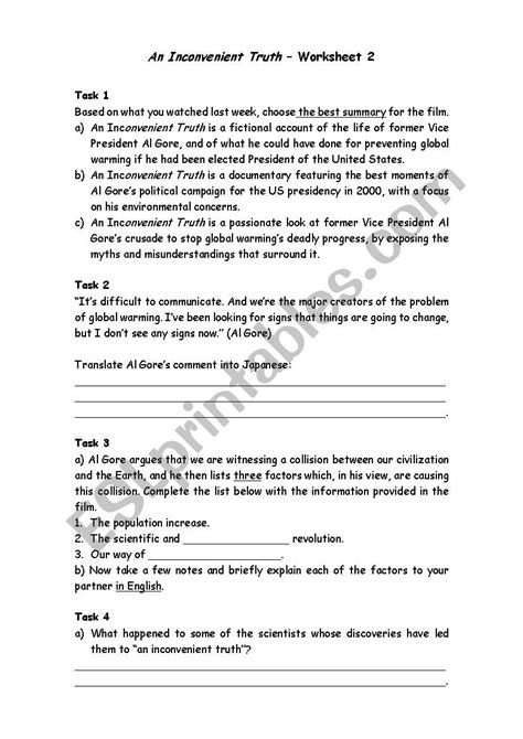 AlGoreInconvenientTruth_DocumentaryViewingWorksheet2 - ESL worksheet by ...