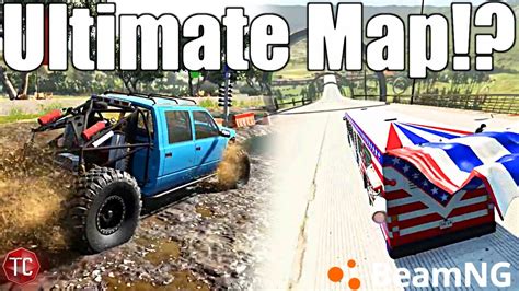 BeamNG.Drive: The ULTIMATE TEST MAP! MUD PITS, MEGA JUMPS, NASCAR TRACKS, & MORE! - YouTube