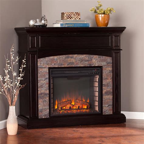 Southern Enterprises Grantham 45-Inch Corner Convertible Electric Fireplace Mantel Package ...