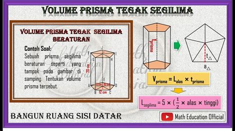 Menghitung Volume Prisma Tegak Segilima Beraturan - YouTube