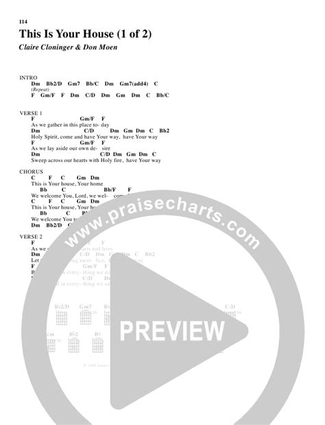 This Is Your House Chords (Don Moen) - PraiseCharts