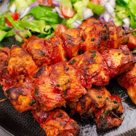 Tandoori Chicken Tikka Kebab - Indian style skewers for starter or main