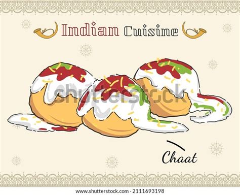 Indian Street Food Famous Chaat Chaat Stock Vector (Royalty Free ...