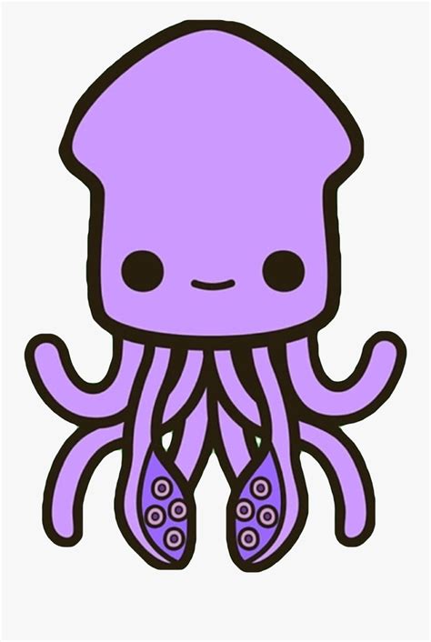 Kawaii Cute Squid Purple - Redbubble Stickers Purple Aesthetic , Free Transparent Clipart ...