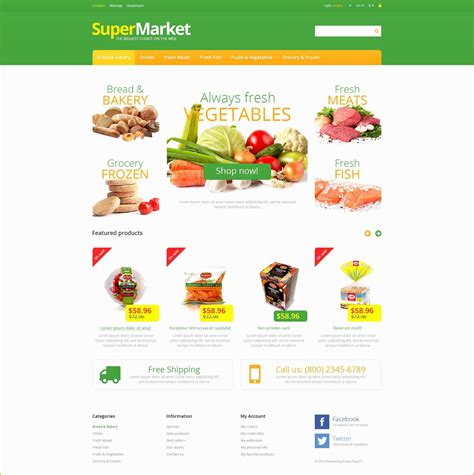 Marketplace Website Template Free Of Responsive Supermarket Prestashop theme ...