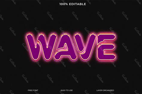 Wave Font Style Text Effect | Photoshop PREMIUM PSD File