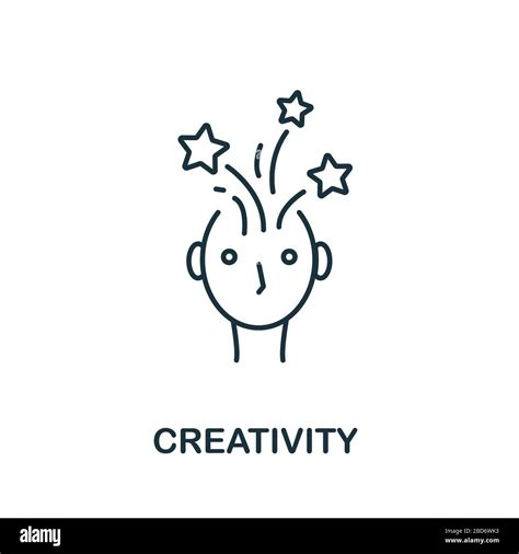 Creativity icon. Line style symbol from productivity icon collection. Creativity creative ...