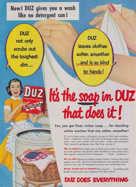 1953 Duz Laundry Soap Ad 1950s Housewife Comic by AdVintageCom