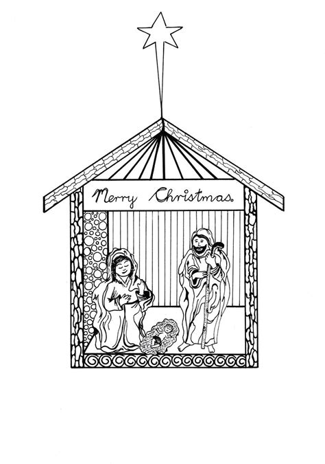 Free Printable Nativity Scene Coloring Pages | Nativity coloring pages ...