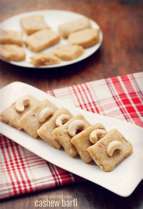 kaju barfi recipe with step by step photos. kaju barfi prepared with cashews, khoya (evaporated ...