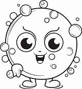 Página Para Colorear De Una Burbuja Dibujos Animados Con Cara  sketch template