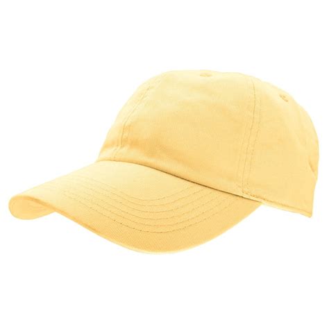 Falari Baseball Cap Hat 100% Cotton Adjustable Size Light Yellow - Walmart.com