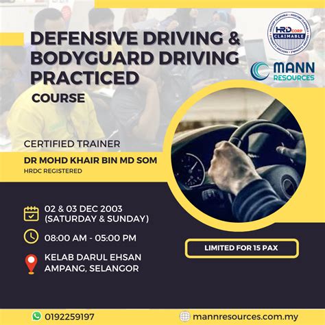 DEFENSIVE DRIVING AND BODYGUARD DRIVING PRACTICED (02-03 Dec 2023) - Mann Resources Sdn Bhd