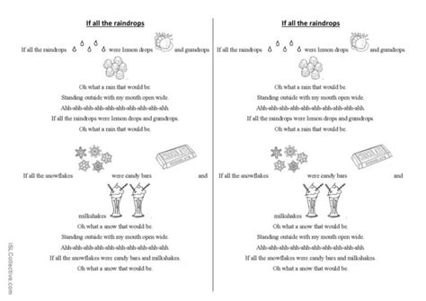 If all the raindrops song and nurser…: English ESL worksheets pdf & doc