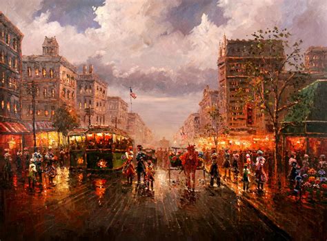 Hot Sell Middle Age European City Street Night Scenery Oil Painting on Canvas Prints Art Print ...